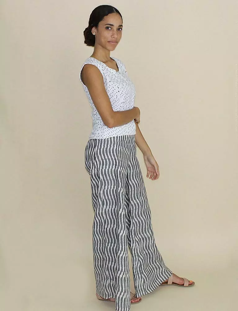 Passion Lilie Billowy Gray + White Pants Clothing 2 Passion Lilie Billowy Gray + White Pants Clothing