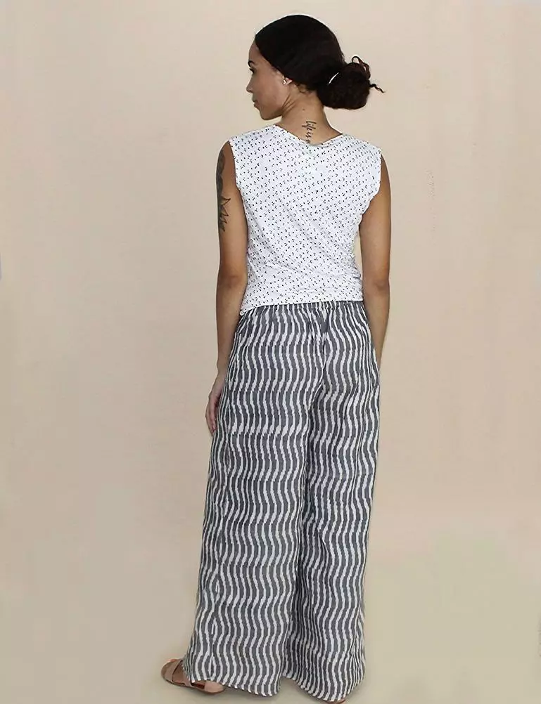 Passion Lilie Billowy Gray + White Pants Clothing 3 Passion Lilie Billowy Gray + White Pants Clothing