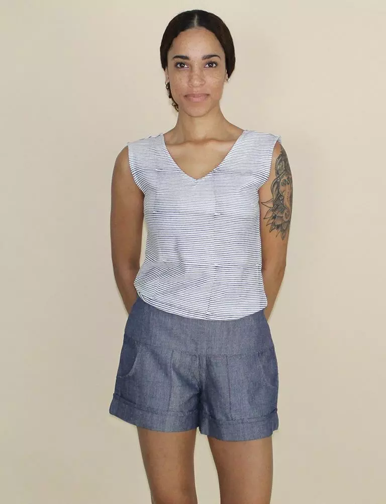Passion Lilie Best Sellers Chambray Ikat Shorts 1 Passion Lilie Best Sellers Chambray Ikat Shorts