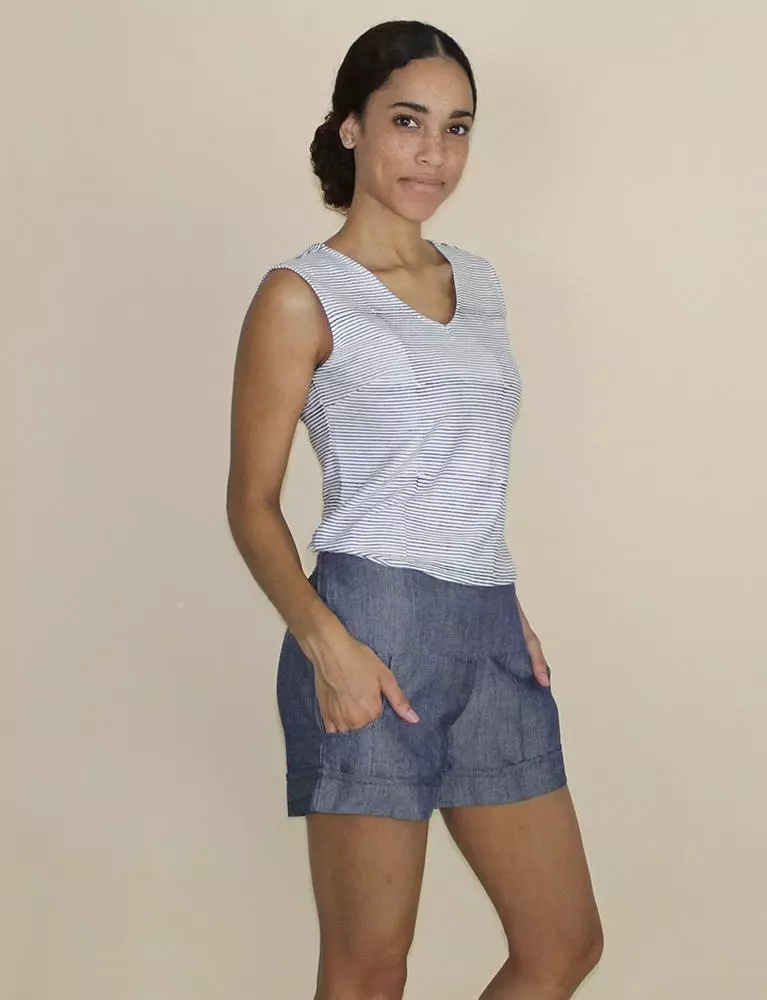 Passion Lilie Best Sellers Chambray Ikat Shorts 3 Passion Lilie Best Sellers Chambray Ikat Shorts