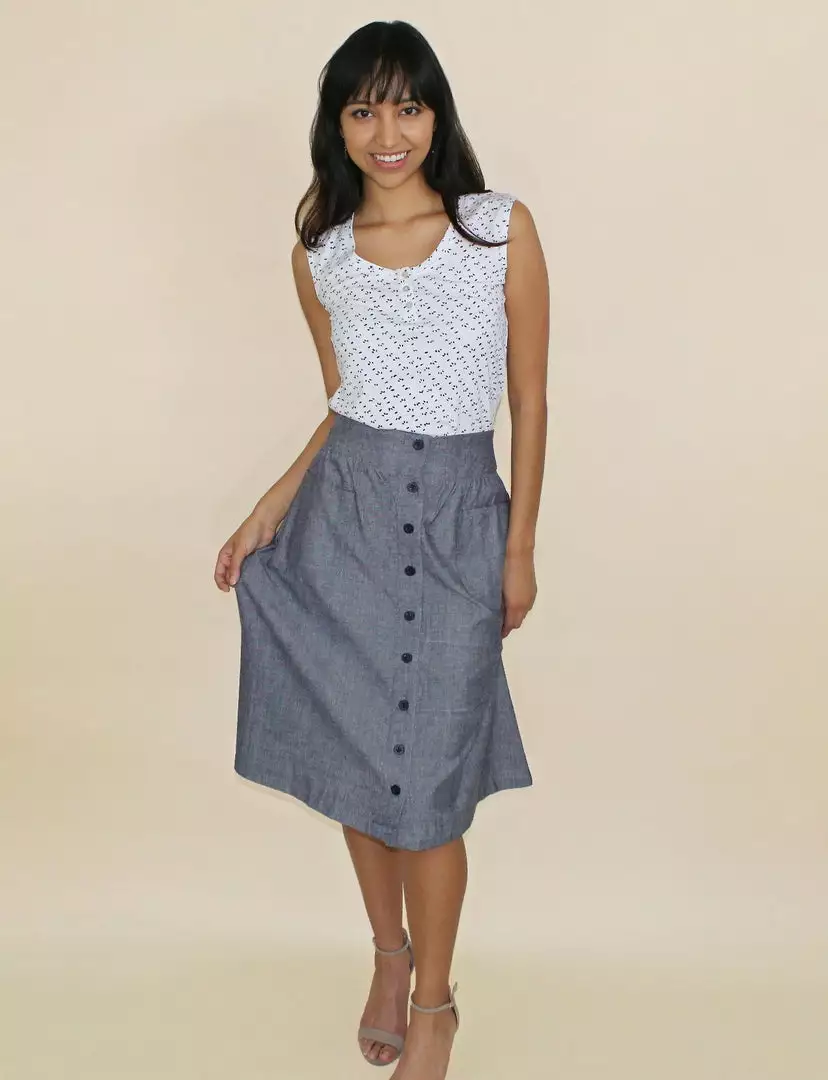 Passion Lilie Chambray Midi Skirt 3 Passion Lilie Chambray Midi Skirt