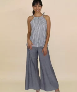 Passion Lilie Chambray Ikat Pants Clothing