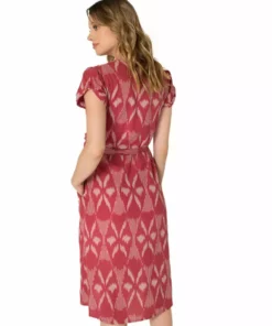 Passion Lilie Garnet Ikat Wrap Dress