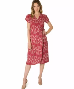 Passion Lilie Garnet Ikat Wrap Dress
