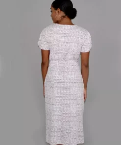 Passion Lilie Clothing Geo Mauve Jersey Wrap Dress