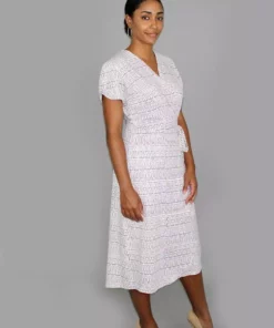 Passion Lilie Clothing Geo Mauve Jersey Wrap Dress