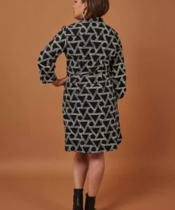Passion Lilie Geometric Button-Up Dress Fair Trade