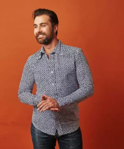 Passion Lilie Men's Hex Flex Button Down Shirt