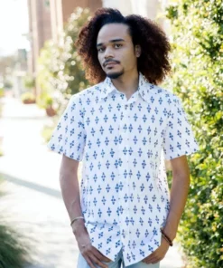 Passion Lilie Men's Jackson Ikat Button Down Shirt