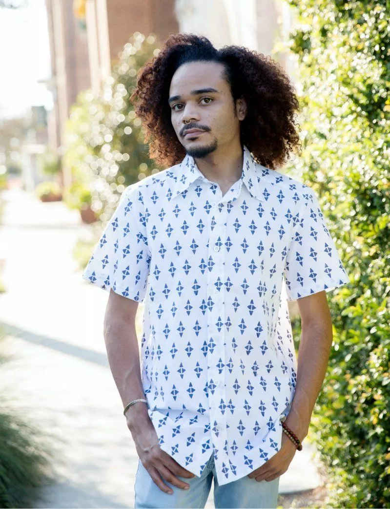 Passion Lilie Men's Jackson Ikat Button Down Shirt 1 Passion Lilie Men's Jackson Ikat Button Down Shirt