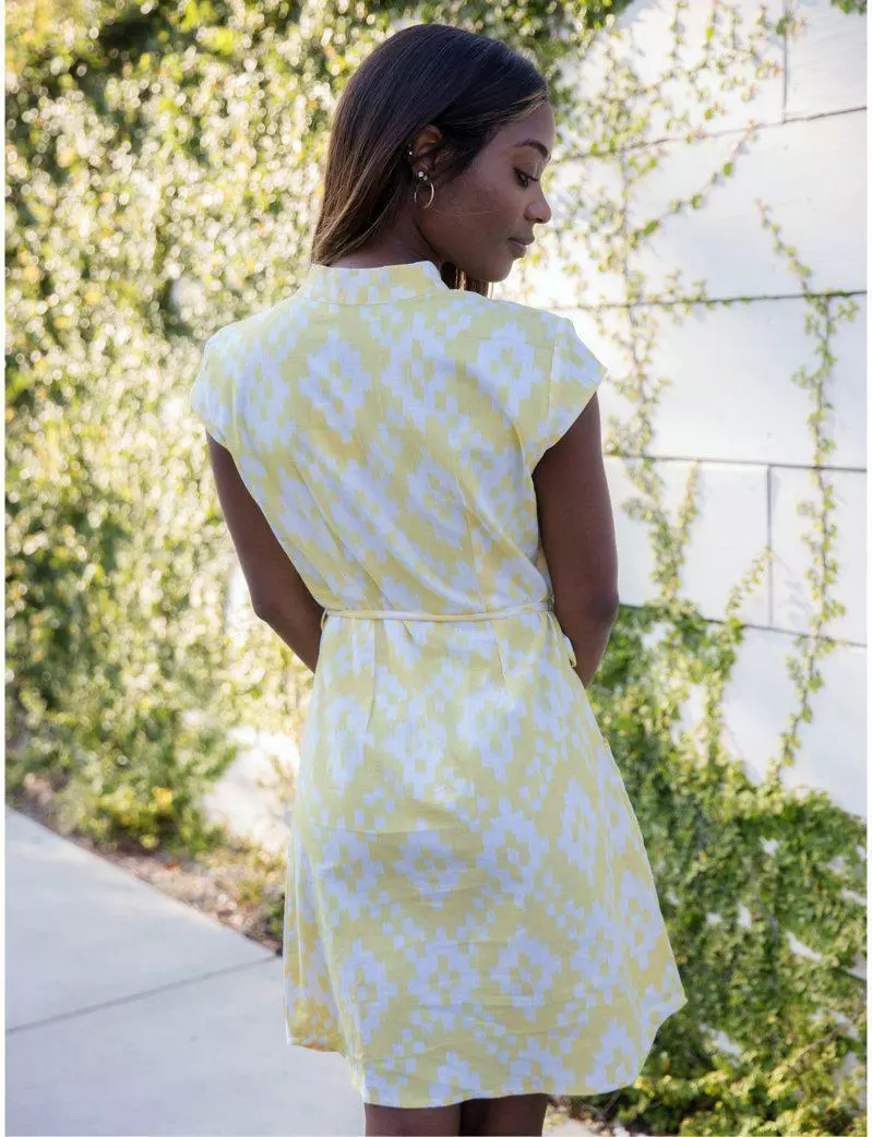 Passion Lilie Clothing Lemon Ikat Button Dress 2 Passion Lilie Clothing Lemon Ikat Button Dress