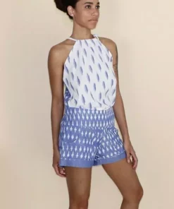 Passion Lilie Clothing Light Blue Ikat Shorts