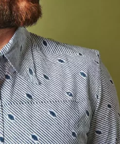 Passion Lilie Men's Diagonal Button Down Shirt 7 Passion Lilie Men's Diagonal Button Down Shirt