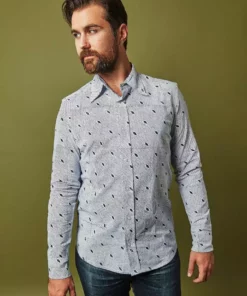 Passion Lilie Men's Diagonal Button Down Shirt