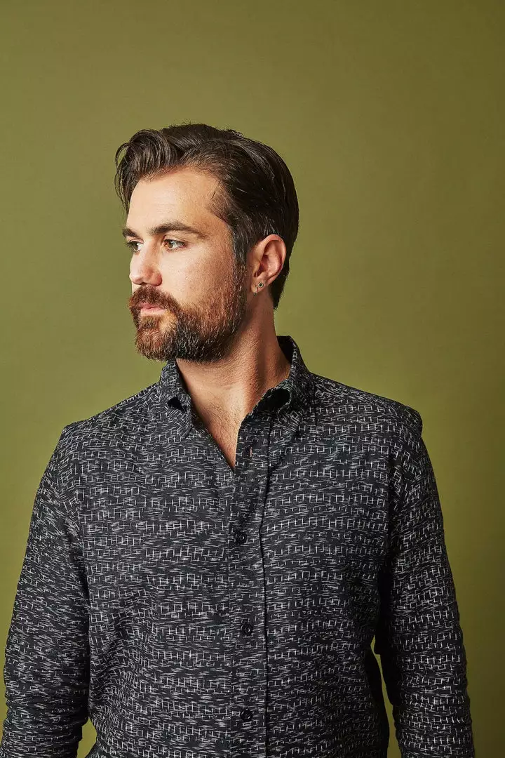 Passion Lilie Men's Timeless Button Down Shirt - Black 3 Passion Lilie Men's Timeless Button Down Shirt - Black