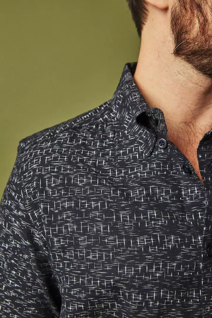 Passion Lilie Men's Timeless Button Down Shirt - Black 4 Passion Lilie Men's Timeless Button Down Shirt - Black