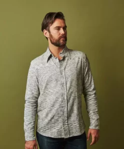 Passion Lilie Men's Timeless Button Down Shirt - Gray 11 Passion Lilie Men's Timeless Button Down Shirt - Gray