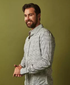 Passion Lilie Men's Timeless Button Down Shirt - Gray