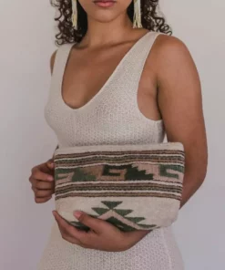 MZ Fair Trade Pastel Mitla Wool Clutch Bag