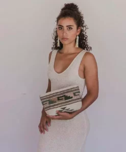 MZ Fair Trade Pastel Mitla Wool Clutch Bag