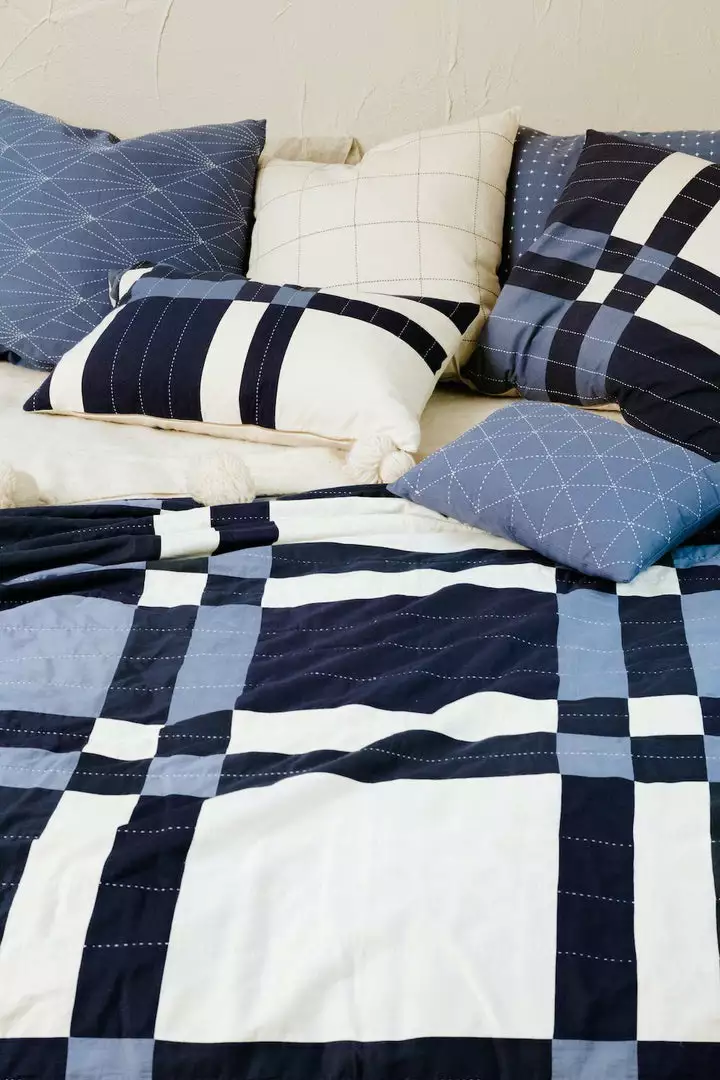 Anchal Patchwork Plaid Lumbar Pillow Home Goods 4 Anchal Patchwork Plaid Lumbar Pillow Home Goods