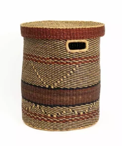 KAZI Home Goods Patterned Grass Hamper - Brown