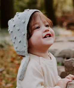 Pebble Fair Trade Baby Bobble Bonnet - Teal