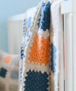 Pebble Throw Blankets Blue Granny Square Blanket