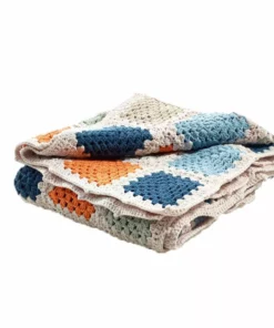 Pebble Throw Blankets Blue Granny Square Blanket