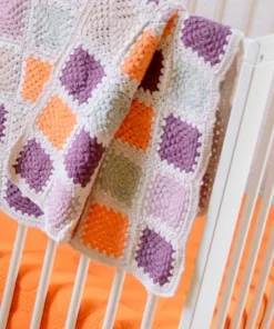 Pebble Purple Granny Square Blanket Fair Trade