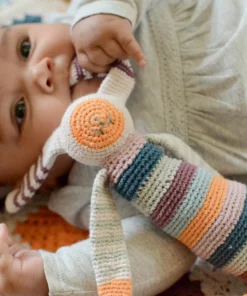 Pebble Best Sellers Rainbow Bunny Rattle