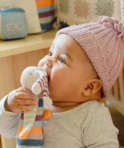 Pebble Fair Trade Ribbed Baby Hat - Dusky Pink