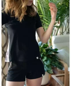 Leena & Lu Best Sellers Pima Short Pajama Set - Black