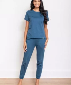 Leena & Lu Pima Short Sleeve Jogger Set