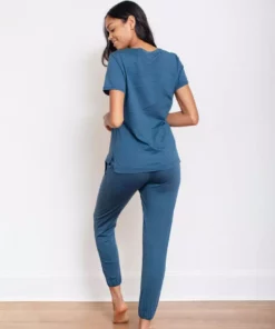 Leena & Lu Pima Short Sleeve Jogger Set