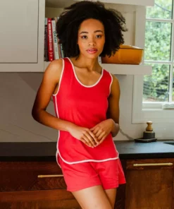 Leena & Lu Pima Tank And Short Pajama Set New Arrivals