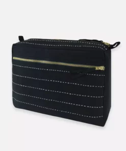 Anchal Accessories Pin Stitch Large Toiletry Bag - Charcoal