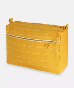 Anchal Accessories Pin Stitch Large Toiletry Bag - Mustard