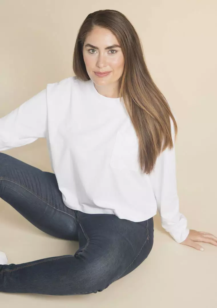 Poplinen Clothing Cindy Crop Pocket Tee - White 5 Poplinen Clothing Cindy Crop Pocket Tee - White