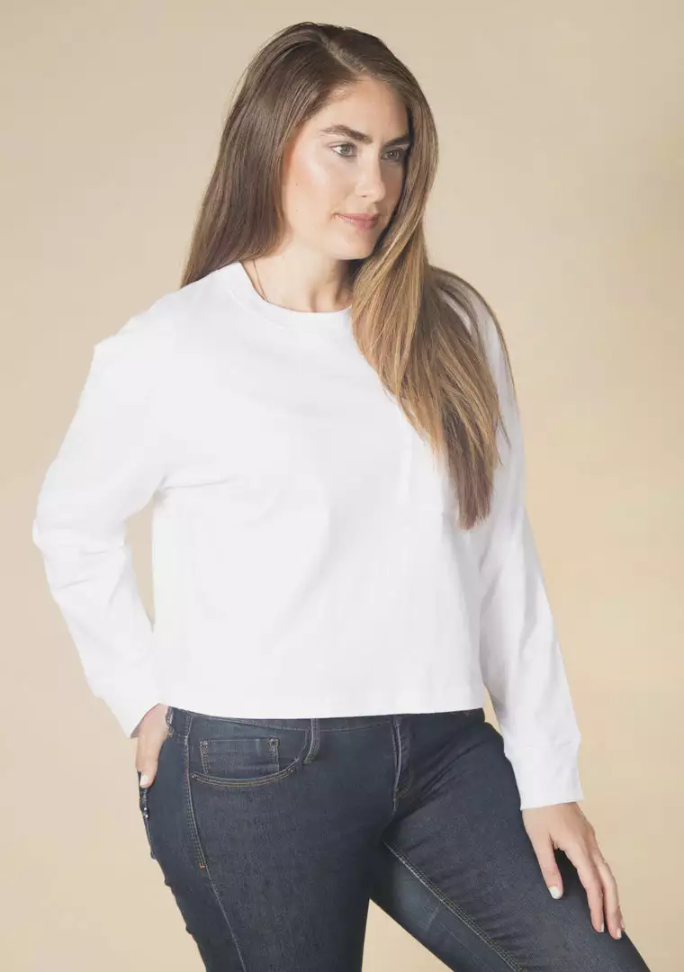 Poplinen Clothing Cindy Crop Pocket Tee - White 4 Poplinen Clothing Cindy Crop Pocket Tee - White