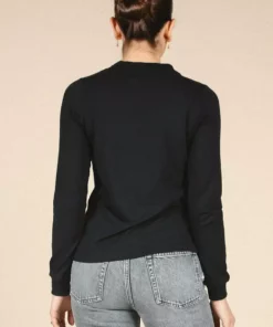 Poplinen Gwen Tencel Long Sleeve Tee - Black