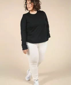 Poplinen Gwen Tencel Long Sleeve Tee - Black