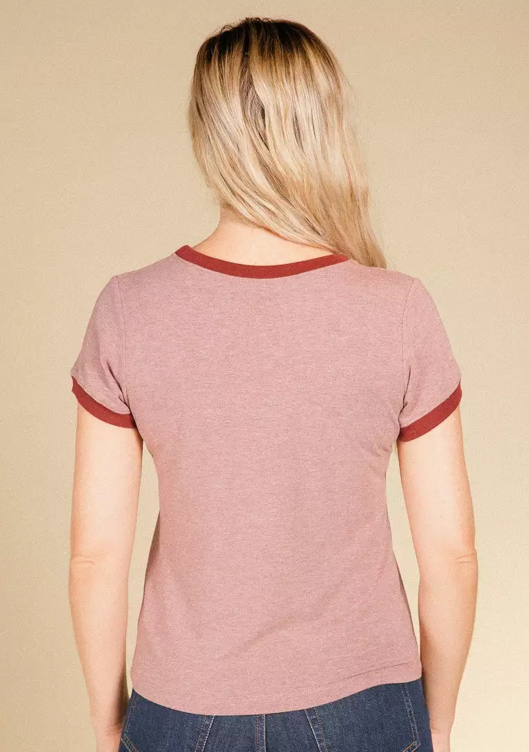 Poplinen Best Sellers Pat Bamboo Ringer Tee - Heather Rose + Heretic 3 Poplinen Best Sellers Pat Bamboo Ringer Tee - Heather Rose + Heretic