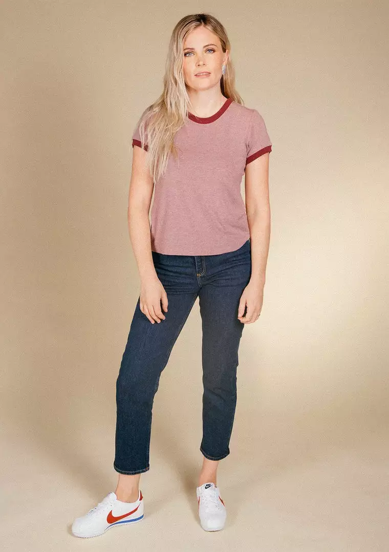 Poplinen Best Sellers Pat Bamboo Ringer Tee - Heather Rose + Heretic 1 Poplinen Best Sellers Pat Bamboo Ringer Tee - Heather Rose + Heretic