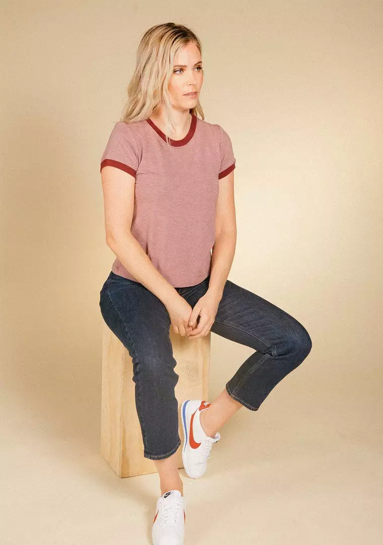 Poplinen Best Sellers Pat Bamboo Ringer Tee - Heather Rose + Heretic 2 Poplinen Best Sellers Pat Bamboo Ringer Tee - Heather Rose + Heretic