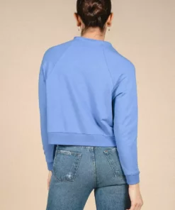 Poplinen Wilder Mock Neck Sweatshirt - Periwinkle Clothing