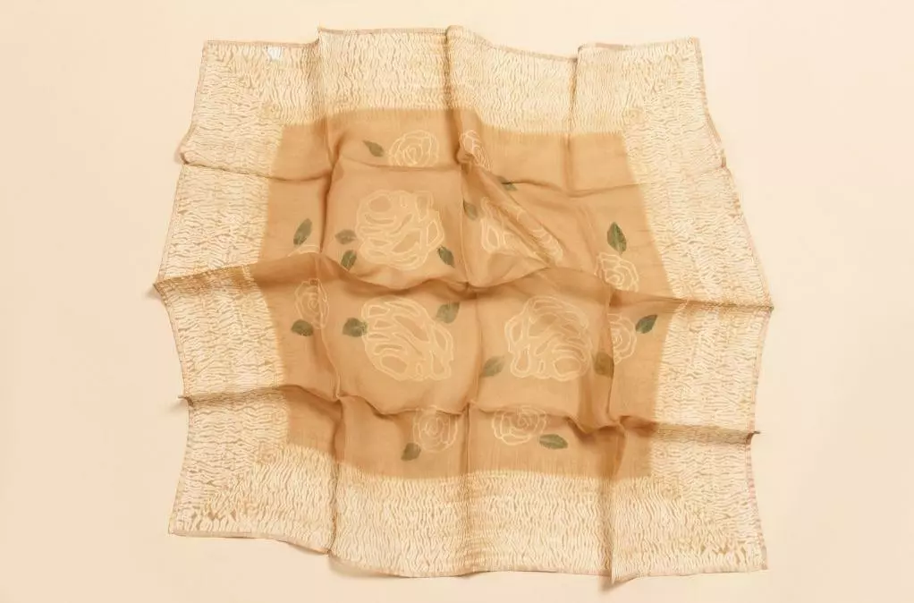 Studio Variously Primrose Cinnamon Silk Scarf 6 Studio Variously Primrose Cinnamon Silk Scarf