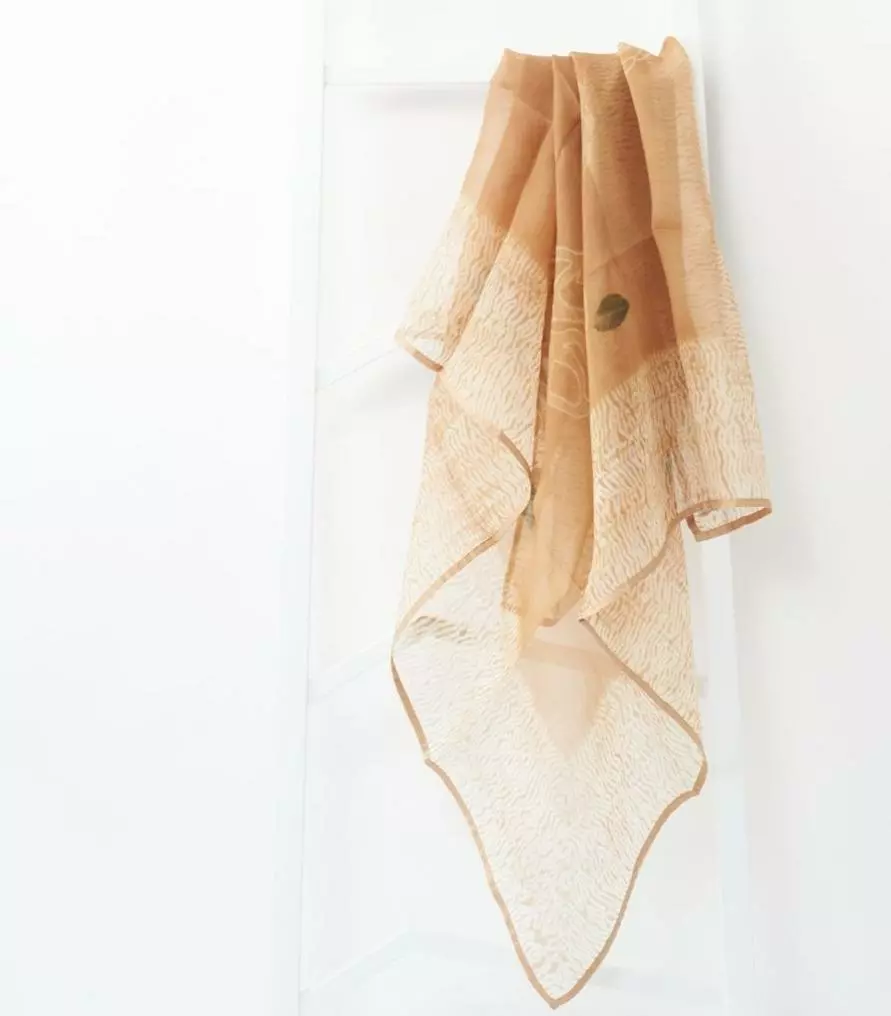 Studio Variously Primrose Cinnamon Silk Scarf 1 Studio Variously Primrose Cinnamon Silk Scarf