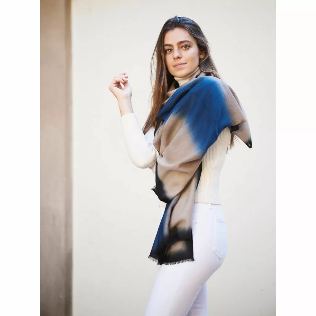 Studio Variously Prussian Cashmere Scarf 5 Studio Variously Prussian Cashmere Scarf