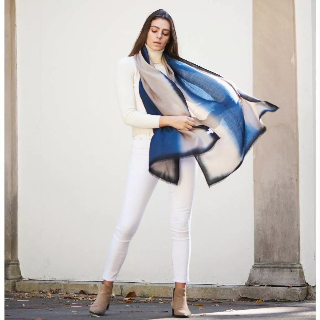 Studio Variously Prussian Cashmere Scarf 1 Studio Variously Prussian Cashmere Scarf